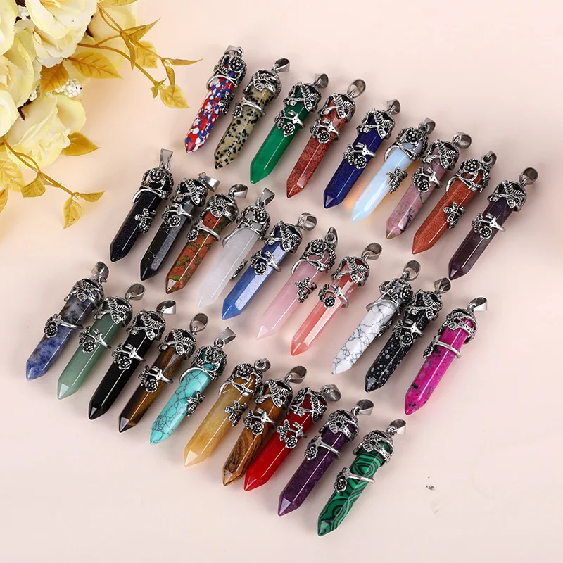 10pc Natural Stone Single Pointed Hexagon Charms Pendant Reiki Healing Crystal Rose Quartzs Pendants for Necklace Jewelry Making
10pc Natural Stone Single Pointed Hexagon Charms Pendant Reiki Healing Crystal Rose Quartzs Pendants for Necklace Jewelry Making