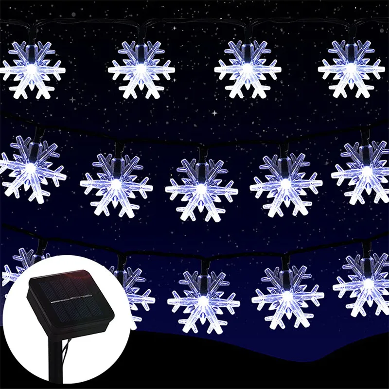 Solar String Lights Outdoor Christmas Snowflake Lights with 8 Modes Waterproof Solar Powered Patio Light for Garden Party Decor
Solar String Lights Outdoor Christmas Snowflake Lights with 8 Modes Waterproof Solar Powered Patio Light for Garden Party Decor