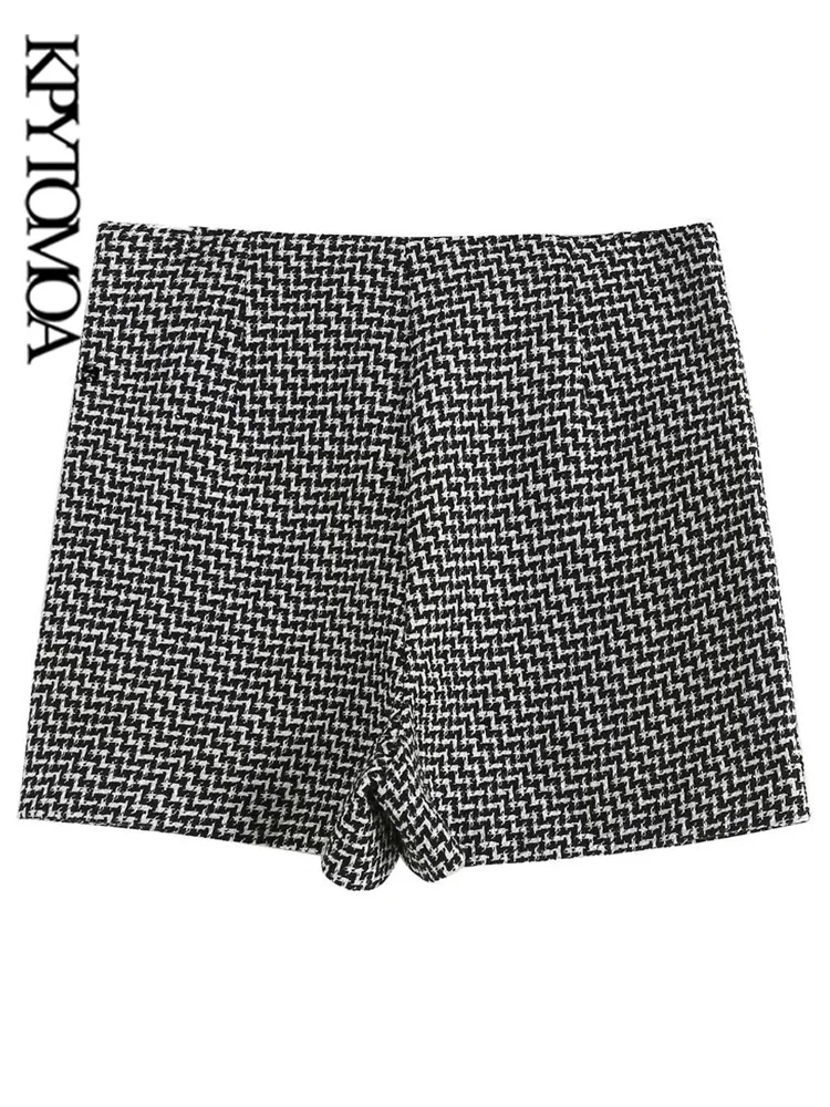 KPYTOMOA Women Fashion Front Welt Pockets Tweed Shorts Skirts Vintage High Waist Side Zipper Female Skorts Mujer
KPYTOMOA Women Fashion Front Welt Pockets Tweed Shorts Skirts Vintage High Waist Side Zipper Female Skorts Mujer
