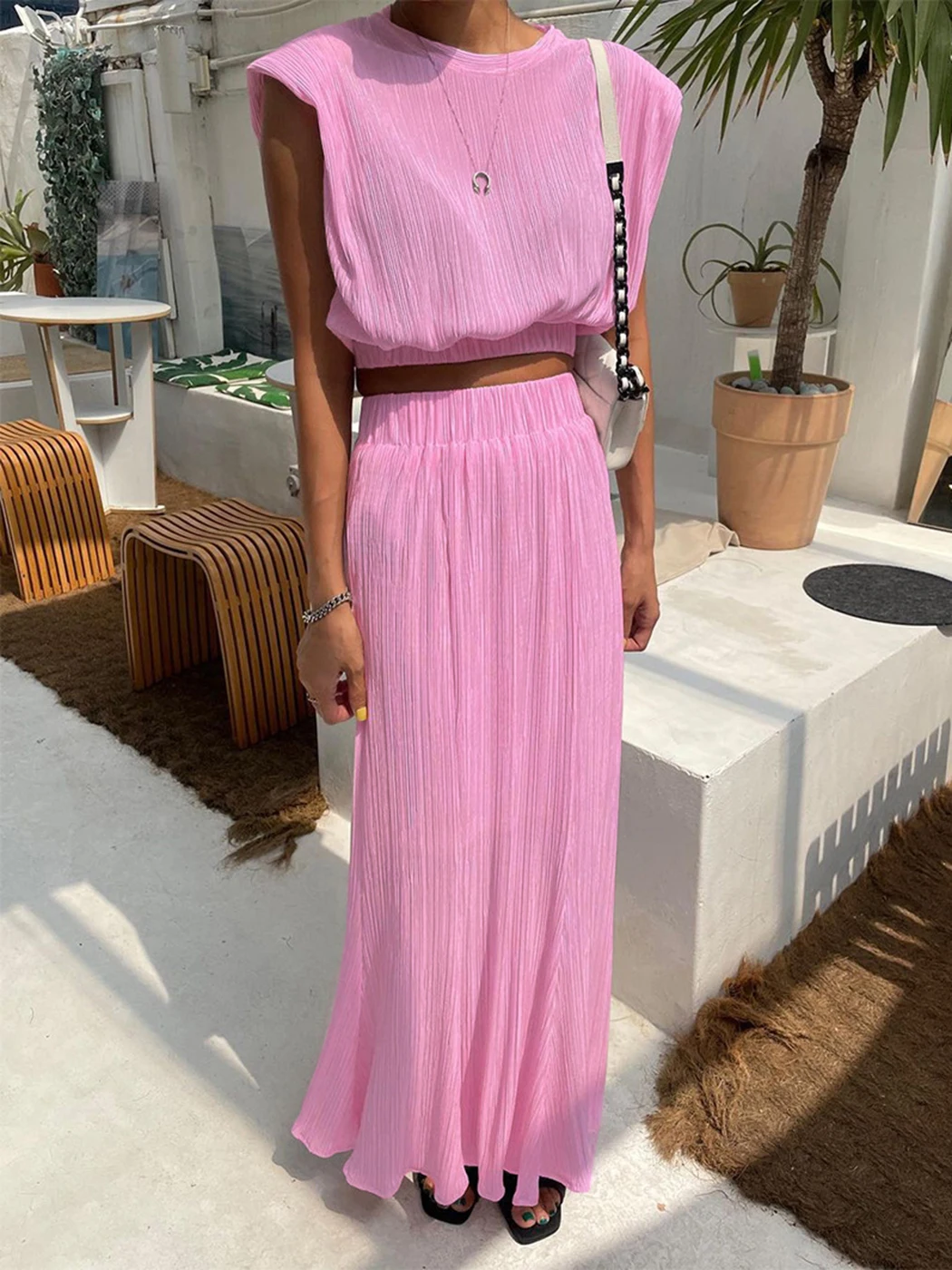 Jastie 2023 Summer 2 Pcs Set Shoulder Pad Sleeveless Vest & Skirt Suit High Streetwear Fashion Casual Fold Two-piece Female Suit
Jastie 2023 Summer 2 Pcs Set Shoulder Pad Sleeveless Vest & Skirt Suit High Streetwear Fashion Casual Fold Two-piece Female Suit