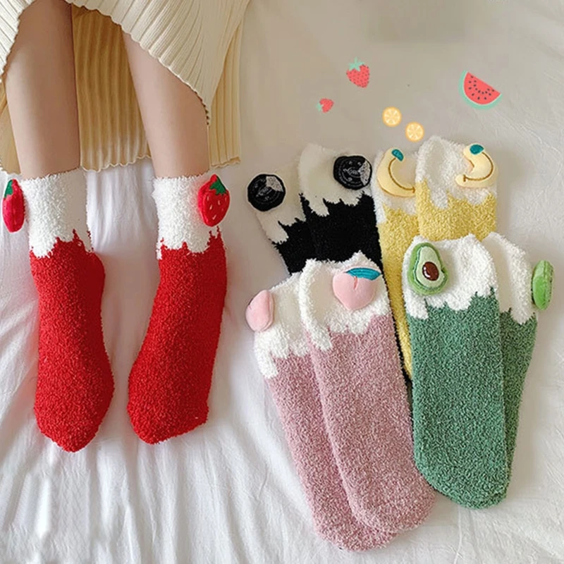 6 Pairs Women Girls Winter Thicken Fuzzy Plush Crew Slipper Socks Cute Cartoon Fruit Contrast Color Microfiber Fluffy Warm Cozy
6 Pairs Women Girls Winter Thicken Fuzzy Plush Crew Slipper Socks Cute Cartoon Fruit Contrast Color Microfiber Fluffy Warm Cozy
