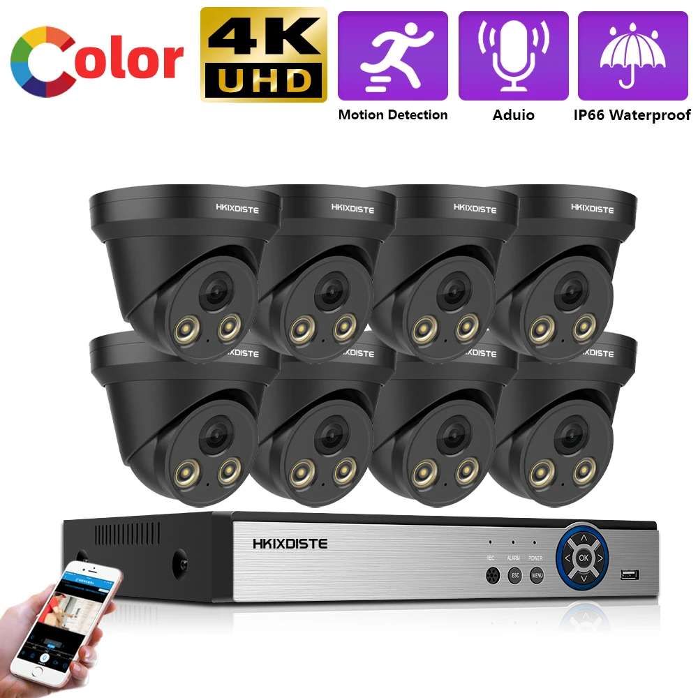 H.265 8MP POE Security Camera XMeye System Audio Record CCTV Video Surveillance Camera Set Colorful Night Dome Camera App View
H.265 8MP POE Security Camera XMeye System Audio Record CCTV Video Surveillance Camera Set Colorful Night Dome Camera App View