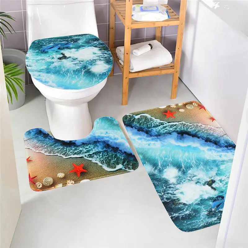 3 Pcs Non-Slip Waterproof Bathroom Carpet Bath Rugs Fashion Printed Floor Bath Mat Toilet Lid Cover
3 Pcs Non-Slip Waterproof Bathroom Carpet Bath Rugs Fashion Printed Floor Bath Mat Toilet Lid Cover