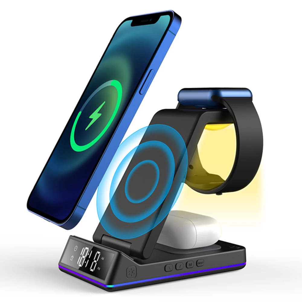 20W 3 in 1 Wireless Charger for iPhone 13 12 Pro 14 Apple Watch Airpods 2 3 LED Digital Alarm Clock Fast Wireless Charging
20W 3 in 1 Wireless Charger for iPhone 13 12 Pro 14 Apple Watch Airpods 2 3 LED Digital Alarm Clock Fast Wireless Charging