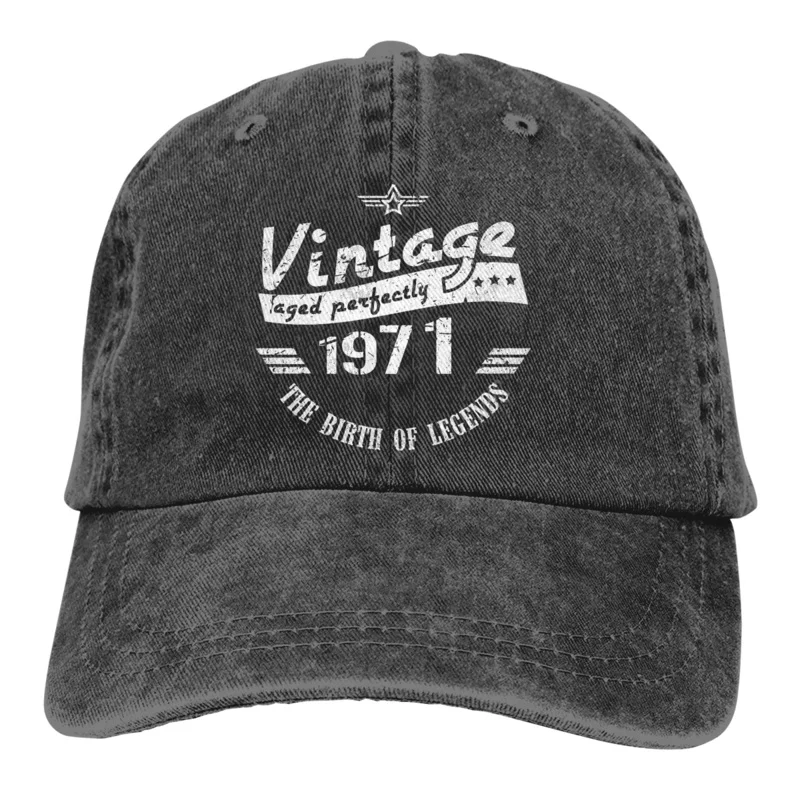 

Vintage Circle Baseball Cap Men Hats Women Visor Protection Snapback 1971 50th Anniversary Dad Granpa Caps