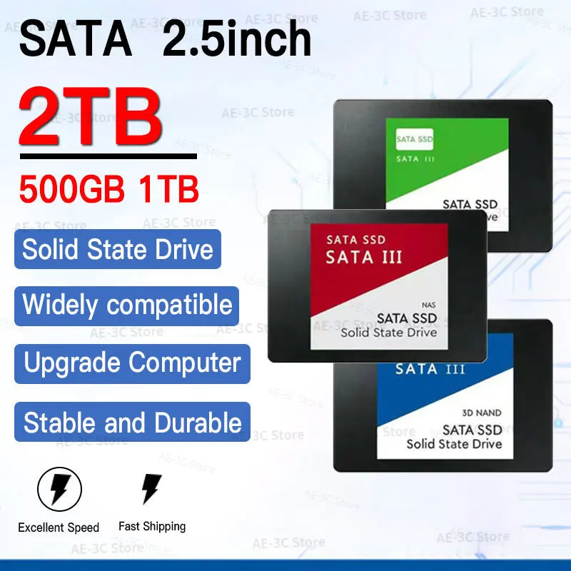 Hot Sale Portable SSD Hard Disk 1TB/2TB 2.5 Inch SATA SSD For Laptop/Computer Internal Solid State Drive High-Speed Hard Disk
Hot Sale Portable SSD Hard Disk 1TB/2TB 2.5 Inch SATA SSD For Laptop/Computer Internal Solid State Drive High-Speed Hard Disk