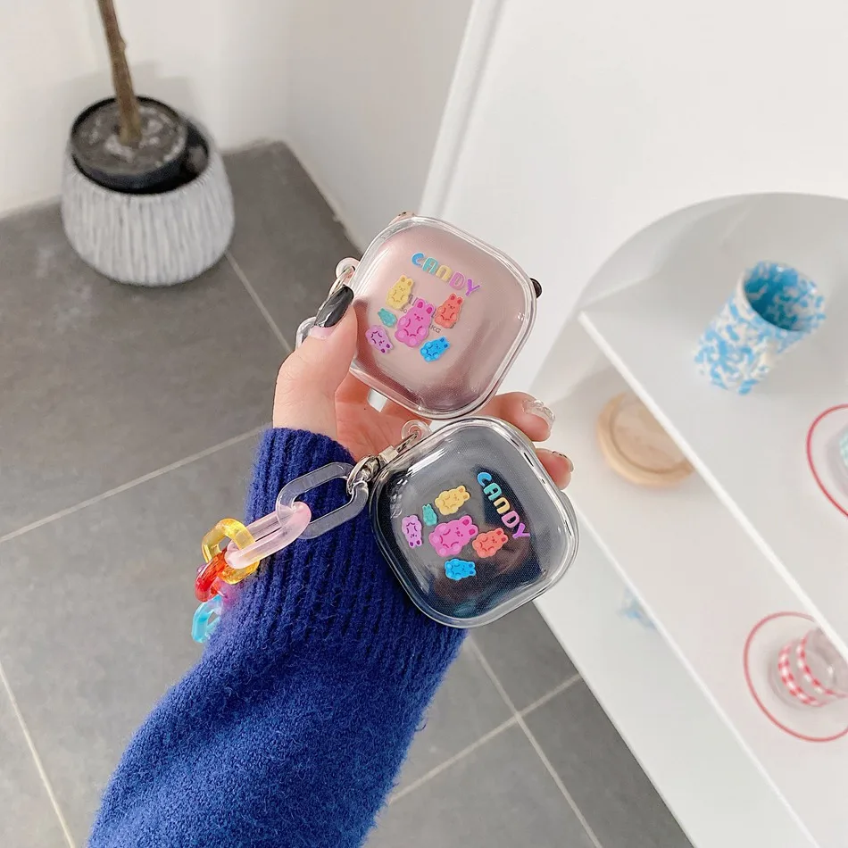 For Samsung Galaxy Buds Live/Buds Pro Case Korea Rainbow Bear Keychain Silicone Clear Earphone Case For Galaxy Buds Live Cover
For Samsung Galaxy Buds Live/Buds Pro Case Korea Rainbow Bear Keychain Silicone Clear Earphone Case For Galaxy Buds Live Cover