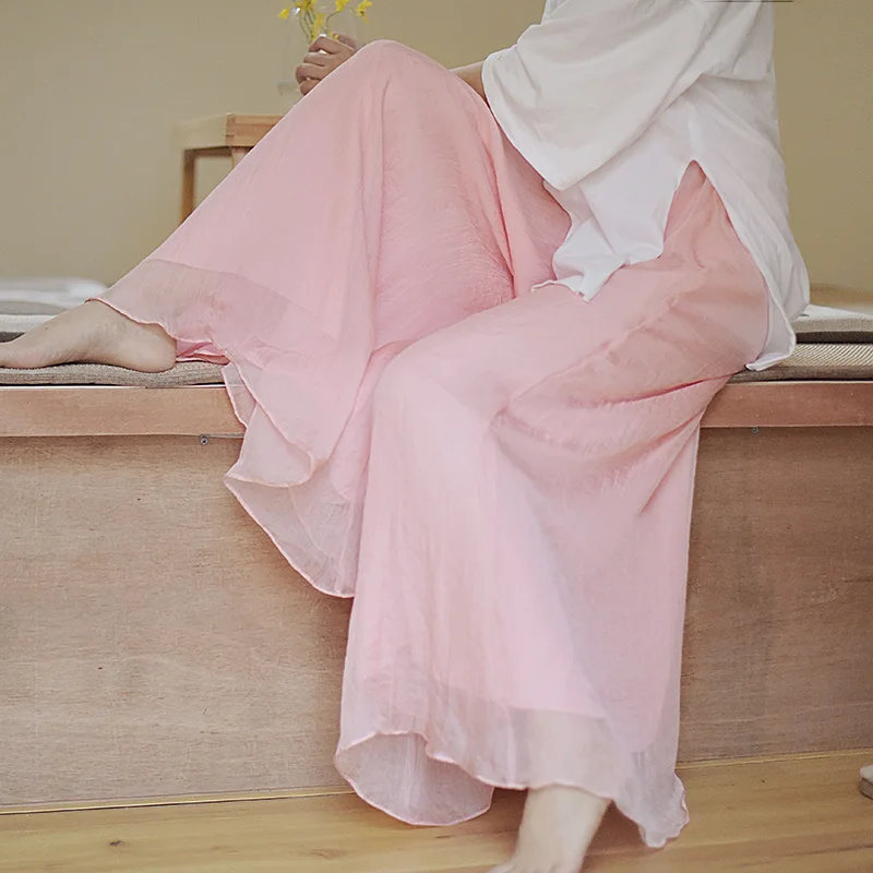 Hanfu White Elegant Swinging Tulle Women's Chinese Style Classical Dance Yoga Pants Cotton Linen Wide-leg Nine-point Pants
Hanfu White Elegant Swinging Tulle Women's Chinese Style Classical Dance Yoga Pants Cotton Linen Wide-leg Nine-point Pants