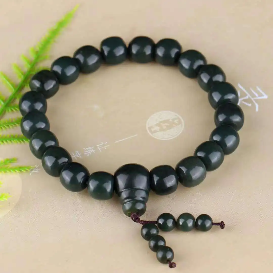 Send Certificate Green Jades Bracelet Bangle Men Women Genuine Natural Hetian Nephrite Jade Bucket Bead Elastic Beaded Bracelets 
Send Certificate Green Jades Bracelet Bangle Men Women Genuine Natural Hetian Nephrite Jade Bucket Bead Elastic Beaded Bracelets