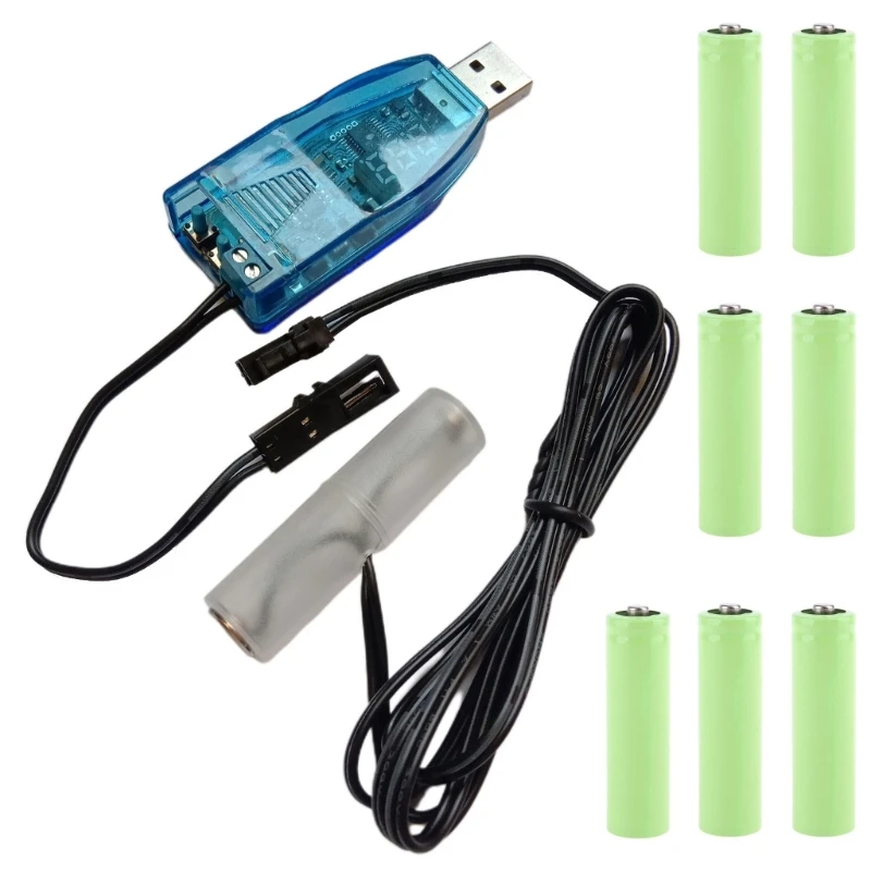 

Reuse 1M USB to 1V-24V LR6/AM3/AA Battery Eliminator Replace 1-8pcs Batteries 40JB