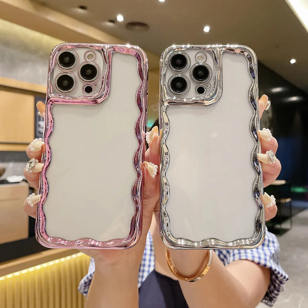 Luxury Electroplate Wavy Pattern Phone Case For iPhone 11 Pro Max Case iPhone 14 12 13 Pro Max 14 Plus Soft Silicone Clear Cover
Luxury Electroplate Wavy Pattern Phone Case For iPhone 11 Pro Max Case iPhone 14 12 13 Pro Max 14 Plus Soft Silicone Clear Cover