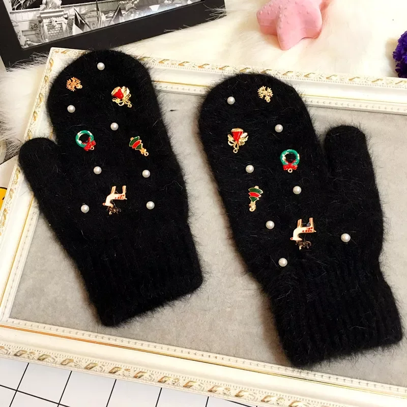 Merry Christmas Gift Women Winter Gloves Fashion Ornaments Knit Gloves Rabbit Fur Gloves Color Fur Gloves Female
Merry Christmas Gift Women Winter Gloves Fashion Ornaments Knit Gloves Rabbit Fur Gloves Color Fur Gloves Female