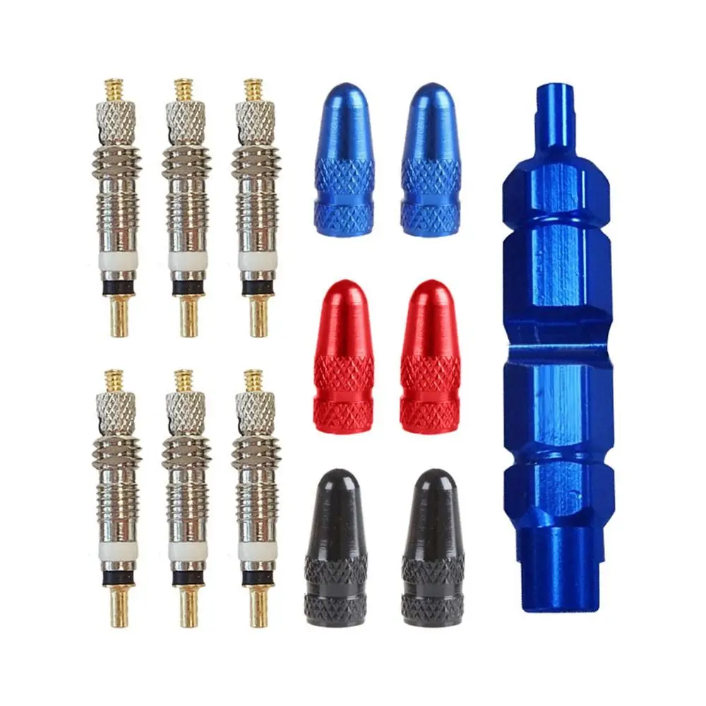 

New MTB Bikes Accessories Plus Removal Tool Replacement French Presta Bicycle Tyre Parts Bike Tire Valves Cores+ Valve
