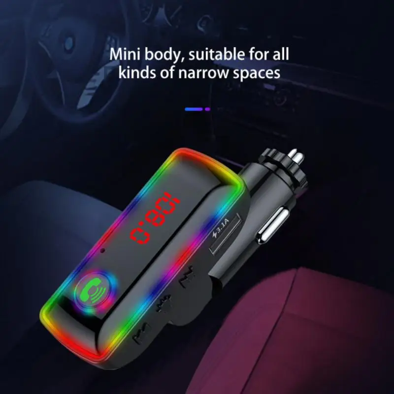 

Car Hands-free Bluetooth-compaitable 5.0 FM Transmitter Car Kit MP3 Modulator Player Handsfree Audio Receiver 2 USB Fast Charger