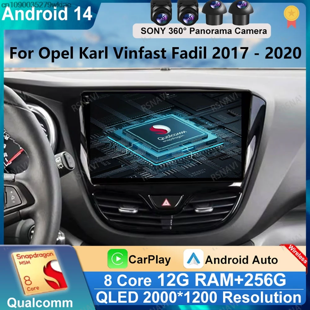 Автомобильный радиоприемник Android 14 для Opel Karl Vinfast Fadil 2017-2020 головной