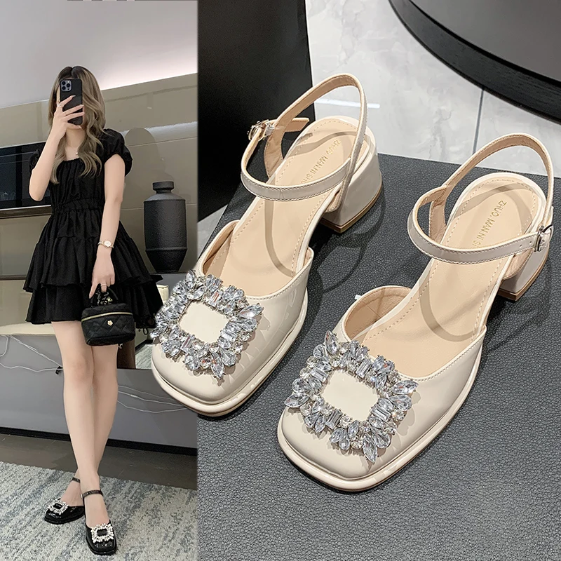 Женские сандалии с квадратным носком, босоножки на плоской подошве с пряжкой и закрытым носком, 2023 
Женские сандалии с квадратным носком, босоножки на плоской подошве с пряжкой и закрытым носком, 2023