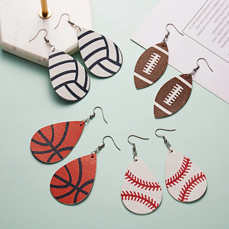 Korean Vintage Basketball Football Leather Earrings for Women Fashion Geometric Sporting Goods Pendant Drop Earring Jewelry Gift
Korean Vintage Basketball Football Leather Earrings for Women Fashion Geometric Sporting Goods Pendant Drop Earring Jewelry Gift