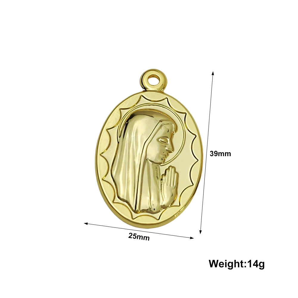 25x39MM Stainless Steel Charms Oval Coin Virgin Mary Charms Pendant For DIY Fashion Necklace Jewelry Bracelet Making Accessories 
25x39MM Stainless Steel Charms Oval Coin Virgin Mary Charms Pendant For DIY Fashion Necklace Jewelry Bracelet Making Accessories