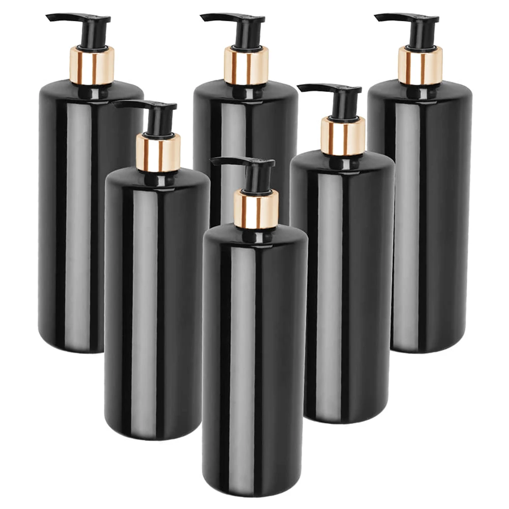 

3PCS 500ml Black Non-toxic PET Empty Pump Bottles Bathroom Refillable Shampoo Lotion Bottles With Pump Dispensers Large Capacity