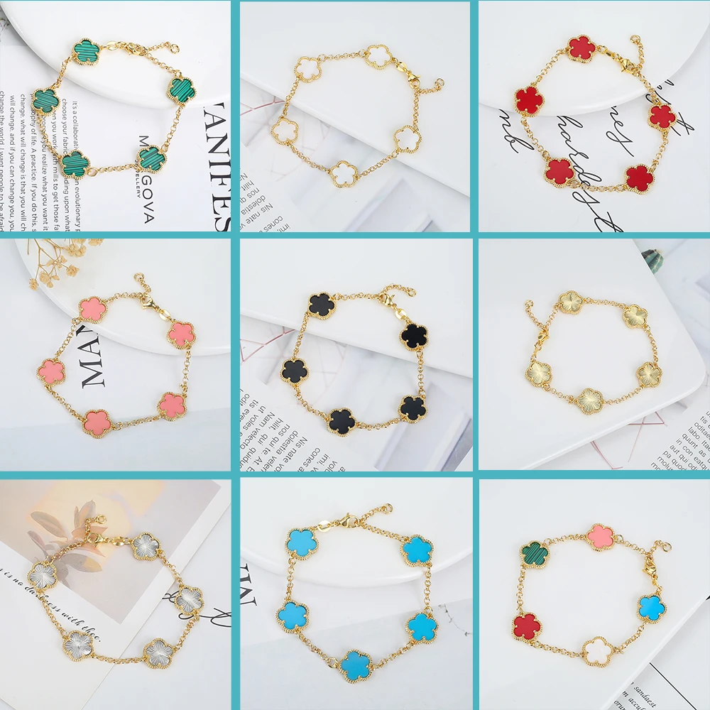 2023 INS Hot Sale 10 Colors Five Leaf Flower Bracelet Classic Fashion Adjustable Bracelet Sweet Romantic Woman Party Jewelry
2023 INS Hot Sale 10 Colors Five Leaf Flower Bracelet Classic Fashion Adjustable Bracelet Sweet Romantic Woman Party Jewelry