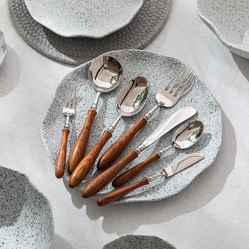 Wooden handle 304 solid stainless steel knife and fork Chinese 7-piece cutlery set Tableware Cutlery Full tableware of plates
Wooden handle 304 solid stainless steel knife and fork Chinese 7-piece cutlery set Tableware Cutlery Full tableware of plates