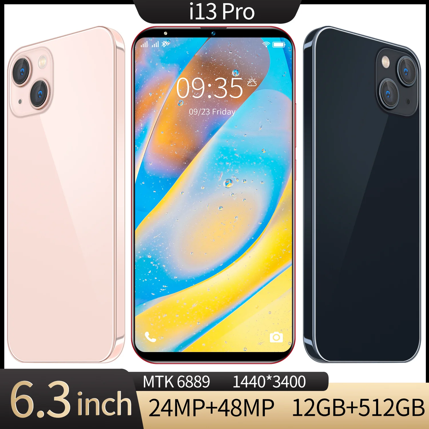 New Global Version i13 Pro Mobilephone 6.3 Inch Full Screen 12GB+512GB Celular Smartphone 5800mAh Unlock Cellphone Andriod phone
New Global Version i13 Pro Mobilephone 6.3 Inch Full Screen 12GB+512GB Celular Smartphone 5800mAh Unlock Cellphone Andriod phone