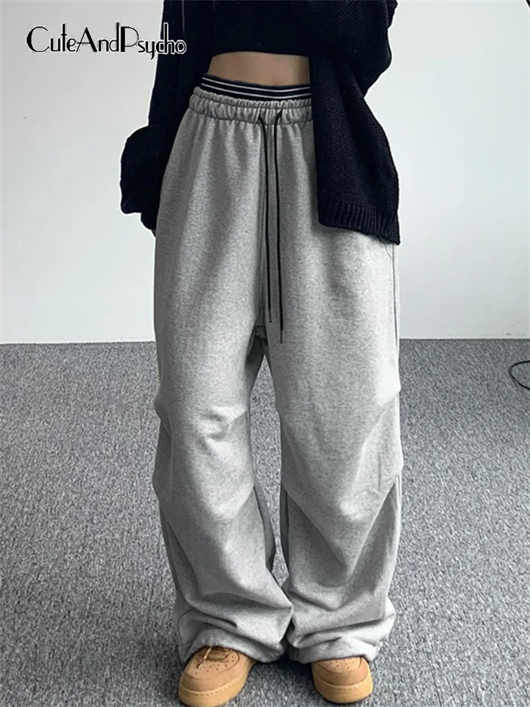 Cuteandpsycho Oversized Loose Joggers Gray Trousers Streetwear Fashion Casual Women Sweatpants Elastic High Waisted Basic Pants 
Cuteandpsycho Oversized Loose Joggers Gray Trousers Streetwear Fashion Casual Women Sweatpants Elastic High Waisted Basic Pants