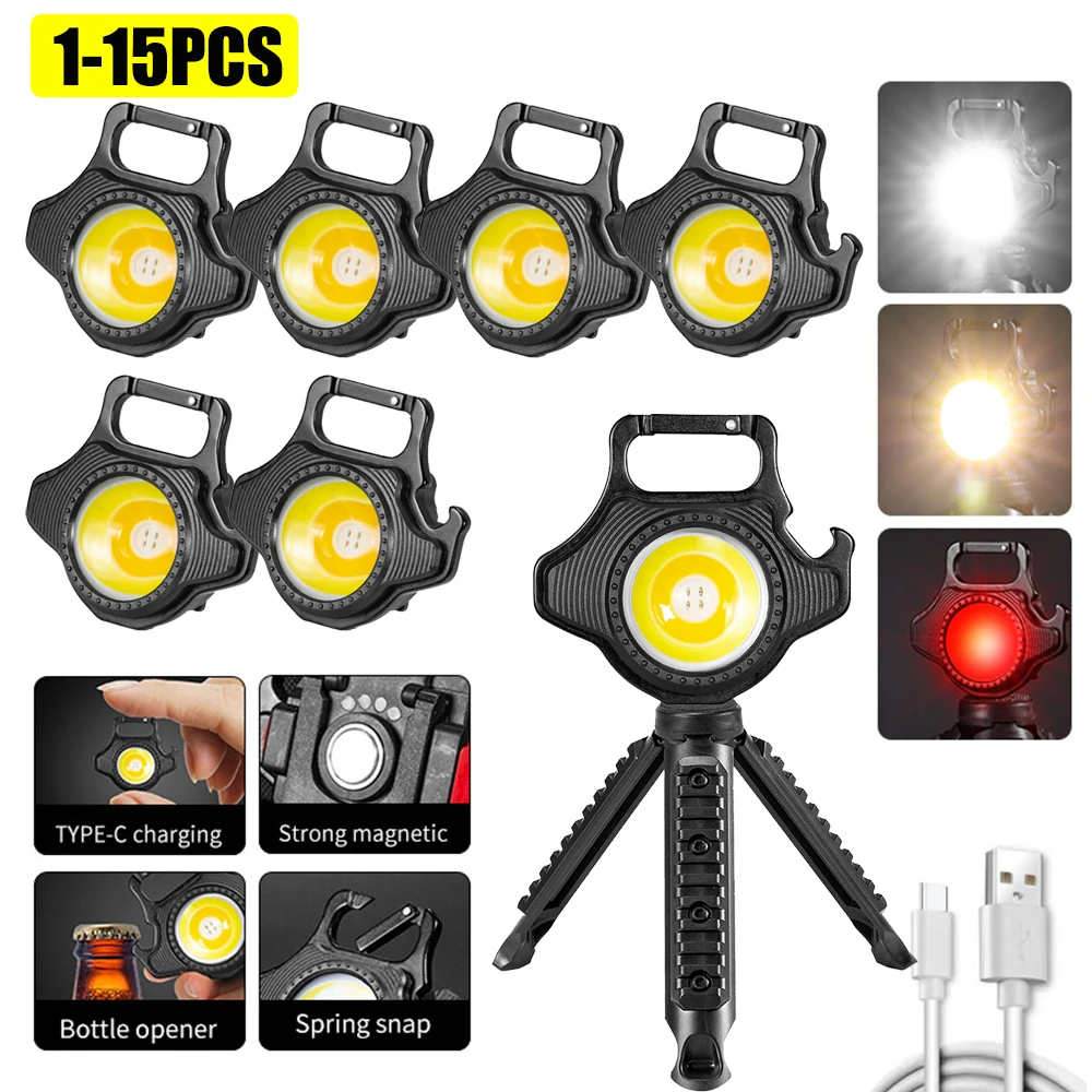Portable Mini LED Keychain Flashlight Rechargeable 500LM Outdoor Bottle Opener Strong Key Ring Work Light Torch Camping Light
Portable Mini LED Keychain Flashlight Rechargeable 500LM Outdoor Bottle Opener Strong Key Ring Work Light Torch Camping Light