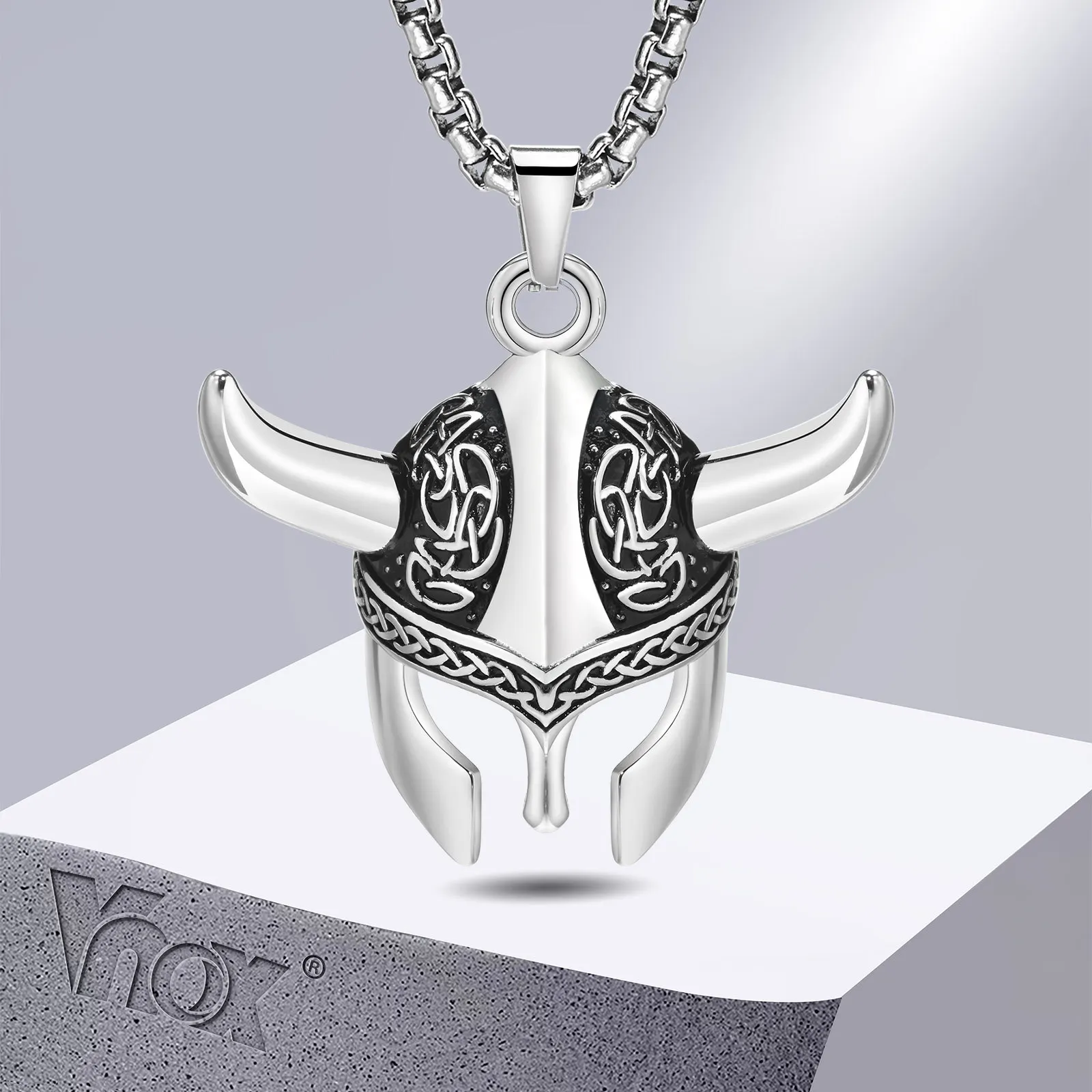 Vnox Punk Rock Viking Horns Mask Pendant Necklaces for Men, Bulk Stainless Steel Celtic Knot Collar Jewelry
Vnox Punk Rock Viking Horns Mask Pendant Necklaces for Men, Bulk Stainless Steel Celtic Knot Collar Jewelry