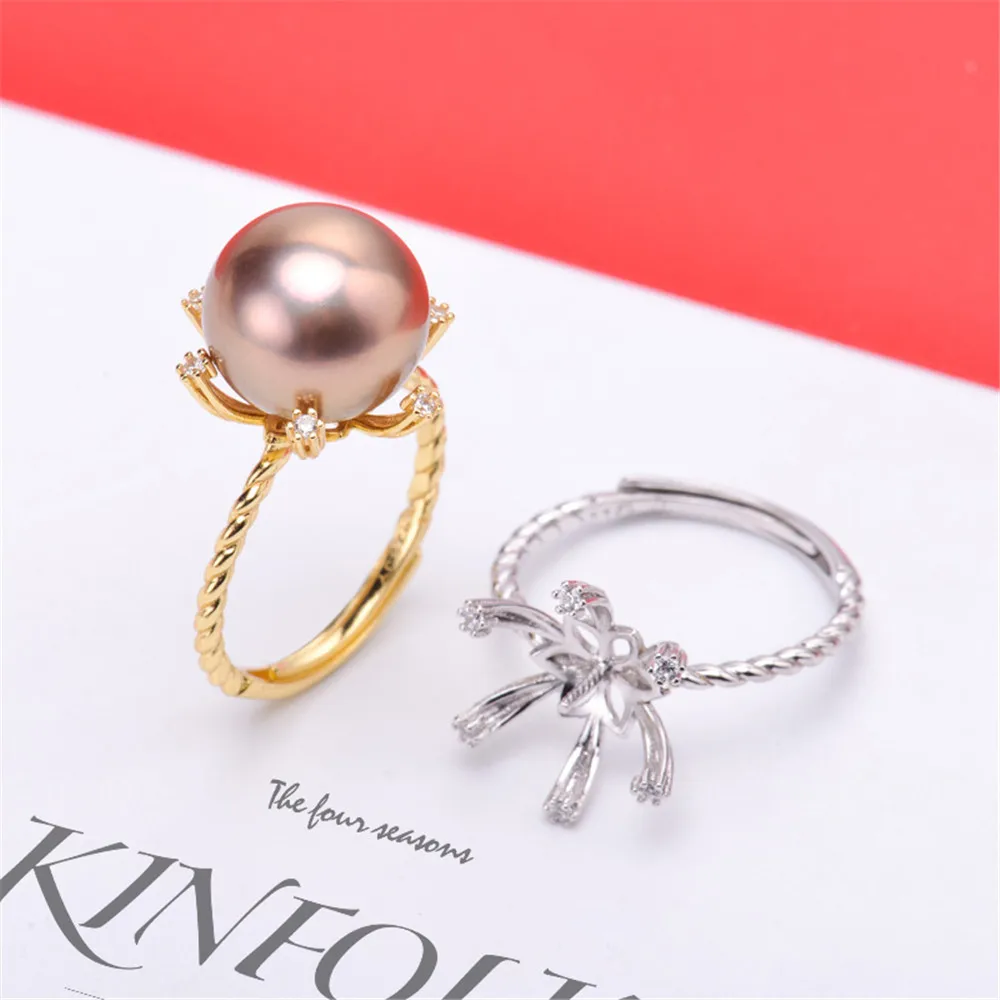 DIY Pearl Ring Accessories Empty Holder S925 Sterling Silver Natural Pearl Ring Holder Fashion Style Suitable for 11-12mm Beads
DIY Pearl Ring Accessories Empty Holder S925 Sterling Silver Natural Pearl Ring Holder Fashion Style Suitable for 11-12mm Beads