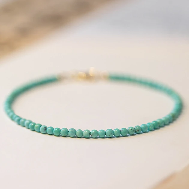2mm Blue Turquoise Beads Natural Stone 14K Clasp Bracelet Bohemain Simple Handmade Dainty Bangle Cuff Jewelry For Women Girl
2mm Blue Turquoise Beads Natural Stone 14K Clasp Bracelet Bohemain Simple Handmade Dainty Bangle Cuff Jewelry For Women Girl