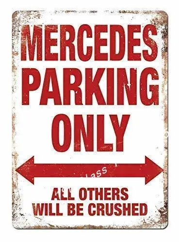 Mercedes Parking Only Tin Sign Vintage Wall Decor Retro Iron Painting Metal Plate for Garage Sign Gift Idea for Car Accessoires
Mercedes Parking Only Tin Sign Vintage Wall Decor Retro Iron Painting Metal Plate for Garage Sign Gift Idea for Car Accessoires