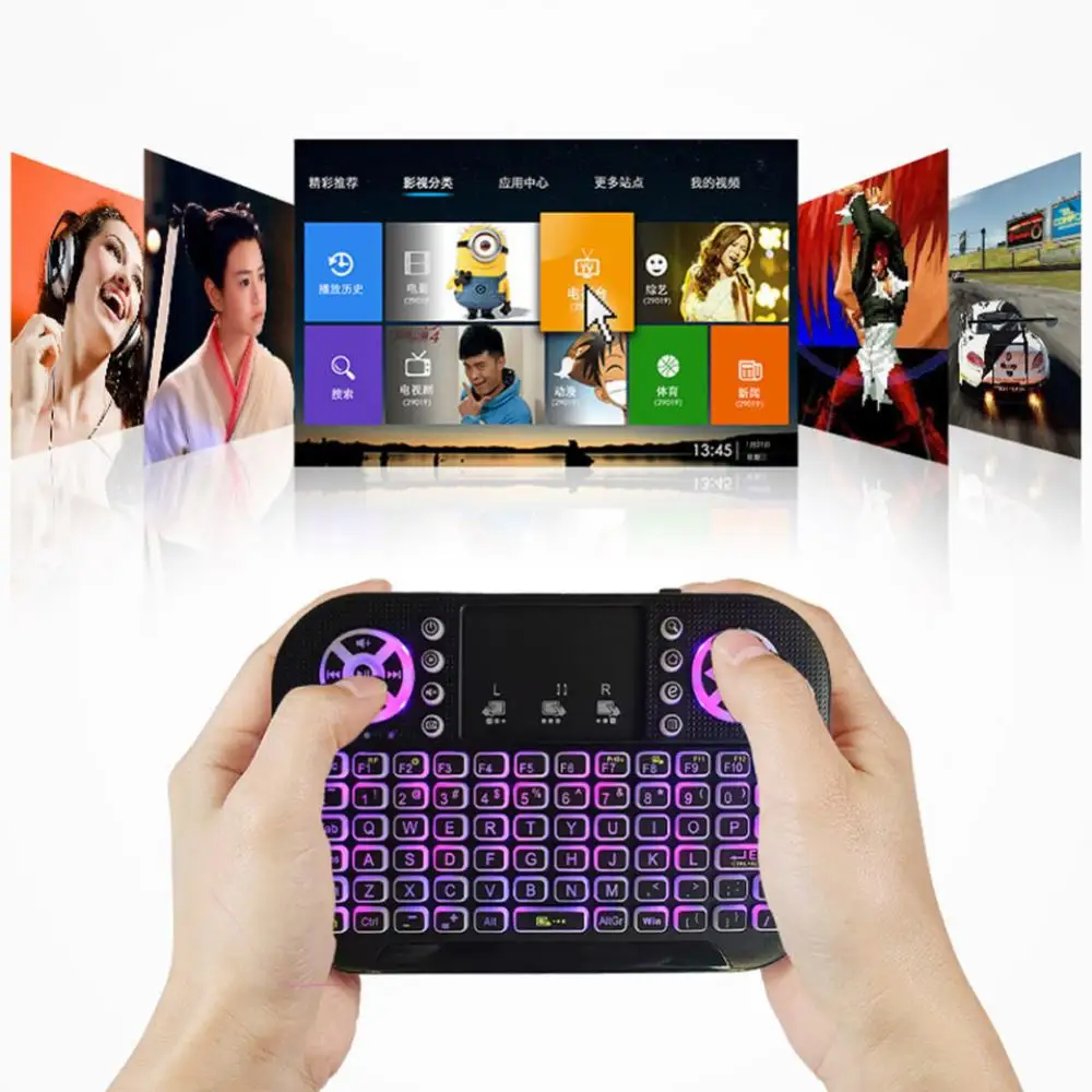 A8 Mini Bluetooth Keyboard 2.4G Dual Mode 7 Colors Backlight Handheld Fingerboard Backlit Mouse Keyboards For PC Laptop Android
A8 Mini Bluetooth Keyboard 2.4G Dual Mode 7 Colors Backlight Handheld Fingerboard Backlit Mouse Keyboards For PC Laptop Android