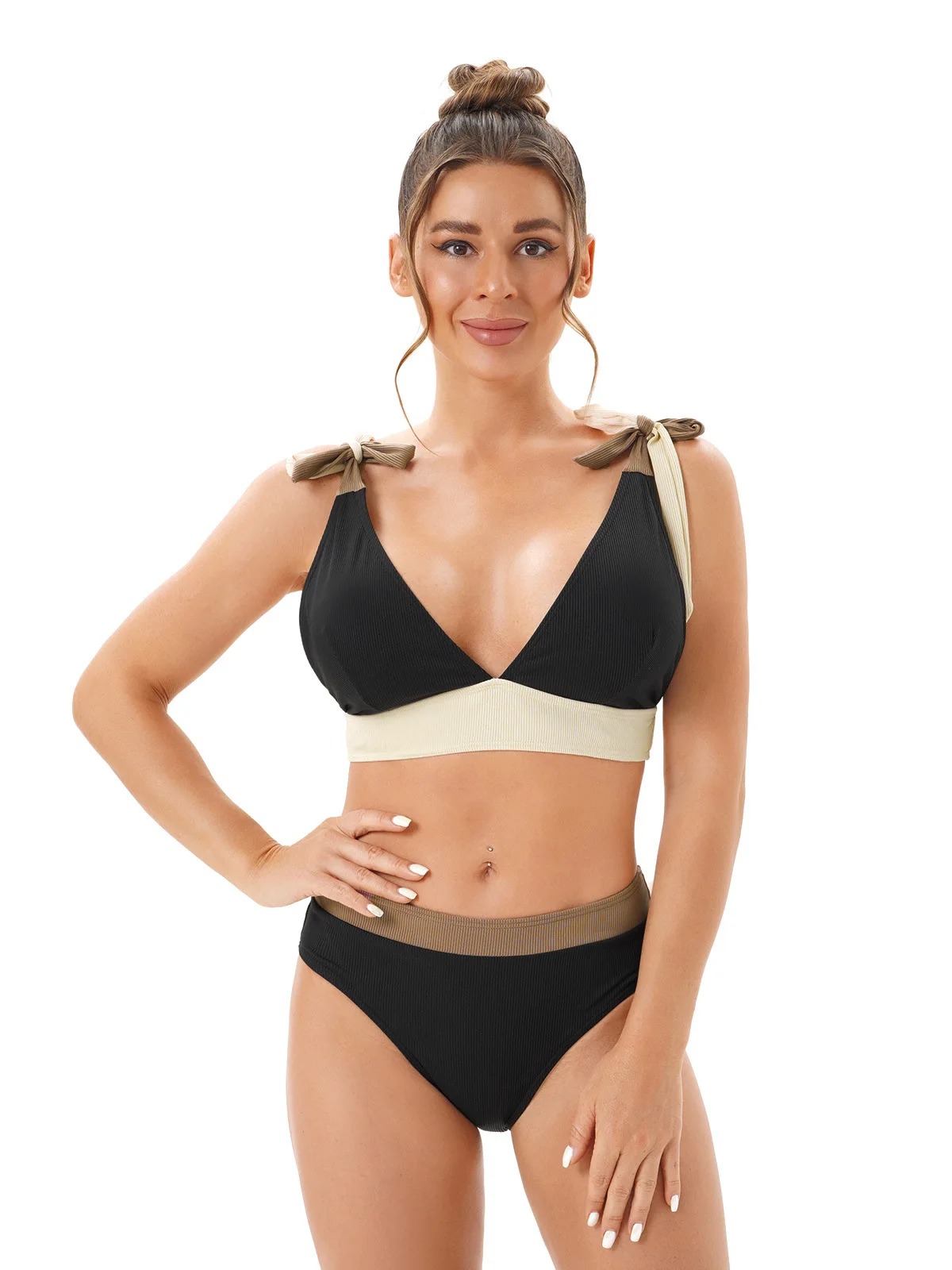 Black V-neck Strap Hollowed Out High Waisted Sexy Split Beach Bikini 2023 Swimsuit Set
Black V-neck Strap Hollowed Out High Waisted Sexy Split Beach Bikini 2023 Swimsuit Set