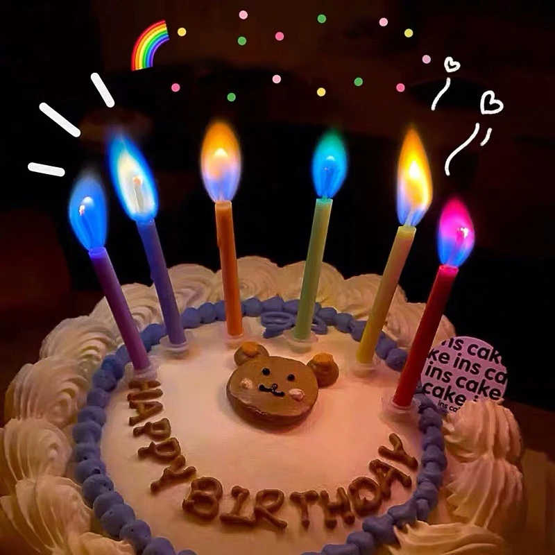 6pcs/Pack Colorful Flame Birthday Candles Cake Decoration Cake Topper 12pcs/pack Multicolor Rainbow Atmosphere Party Decor Props
6pcs/Pack Colorful Flame Birthday Candles Cake Decoration Cake Topper 12pcs/pack Multicolor Rainbow Atmosphere Party Decor Props