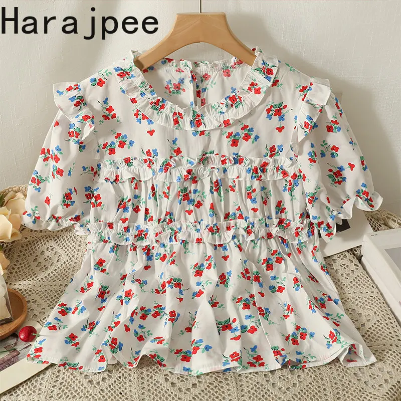 Harajpee Chic Women Blouse Floral Printed Puff Short Sleeve French Style Loose Summer New Sweet Shirts Female Tops Casual
Harajpee Chic Women Blouse Floral Printed Puff Short Sleeve French Style Loose Summer New Sweet Shirts Female Tops Casual