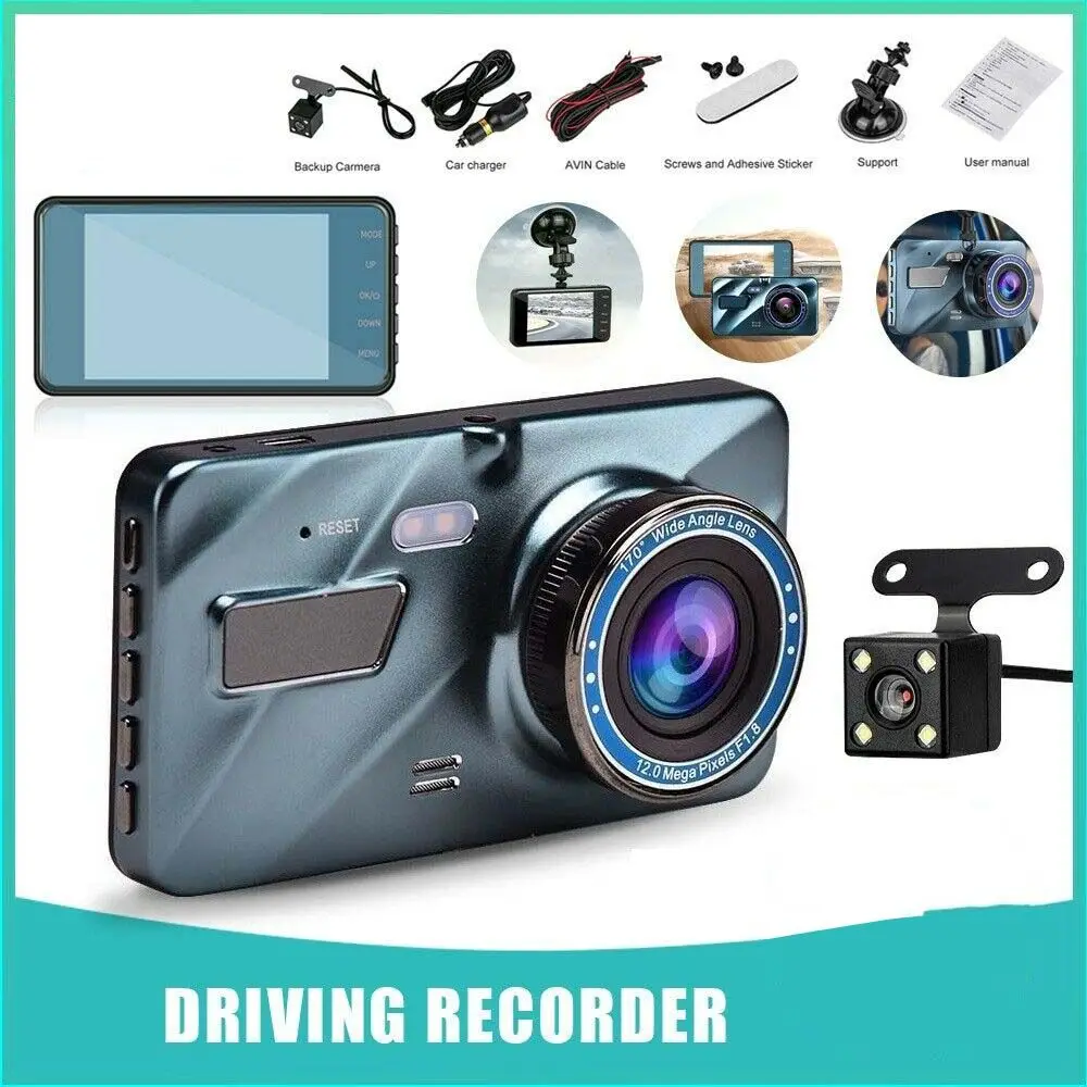 

4 inch Portable Rear View Full HD 1080P Cycle Recording Car Recorders DVR Camera Video Recorder Dash Cam