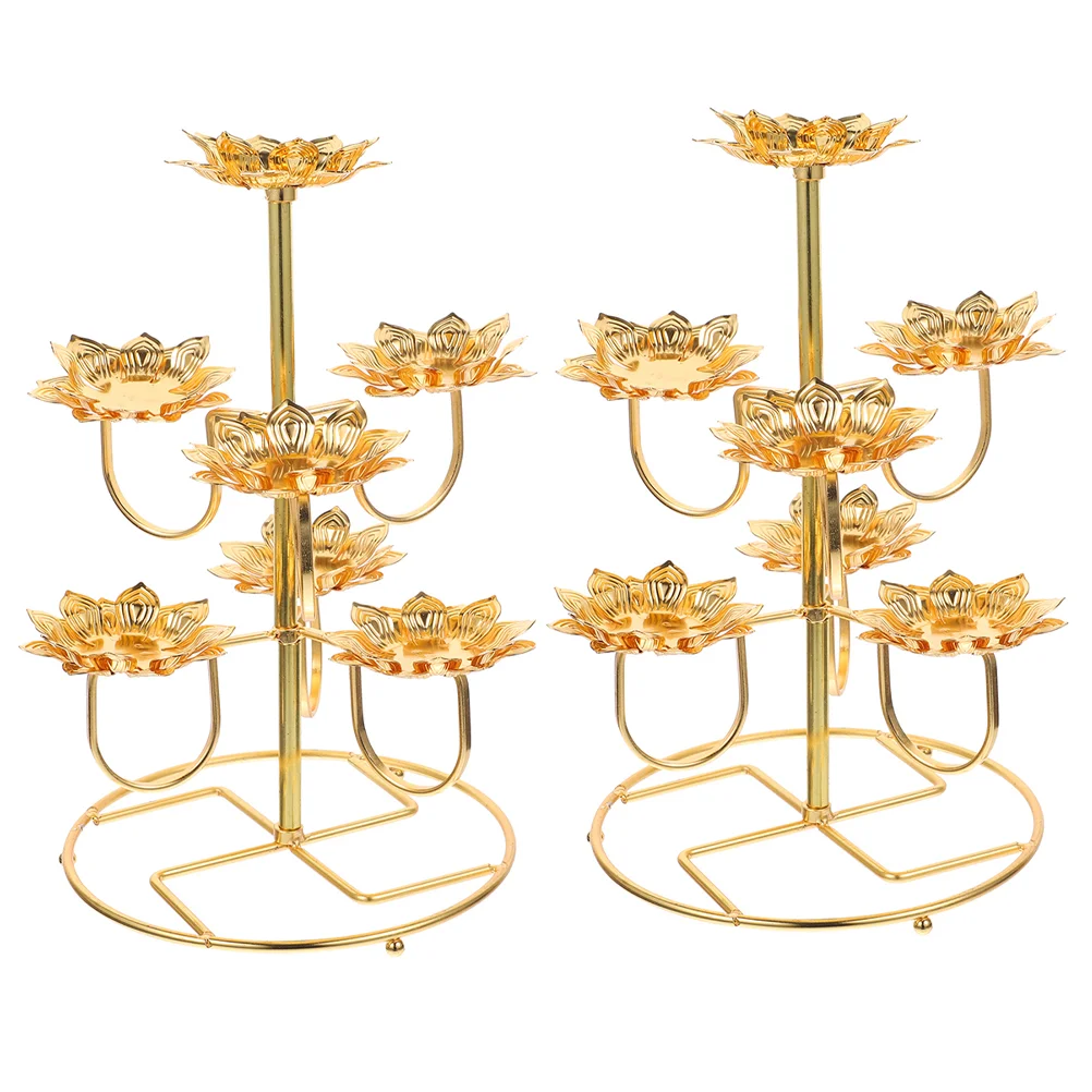 2pcs 7-branches Lotus Shaped Tea Light Stand Buddha Offering Oil Lamp Base Holder
2pcs 7-branches Lotus Shaped Tea Light Stand Buddha Offering Oil Lamp Base Holder
