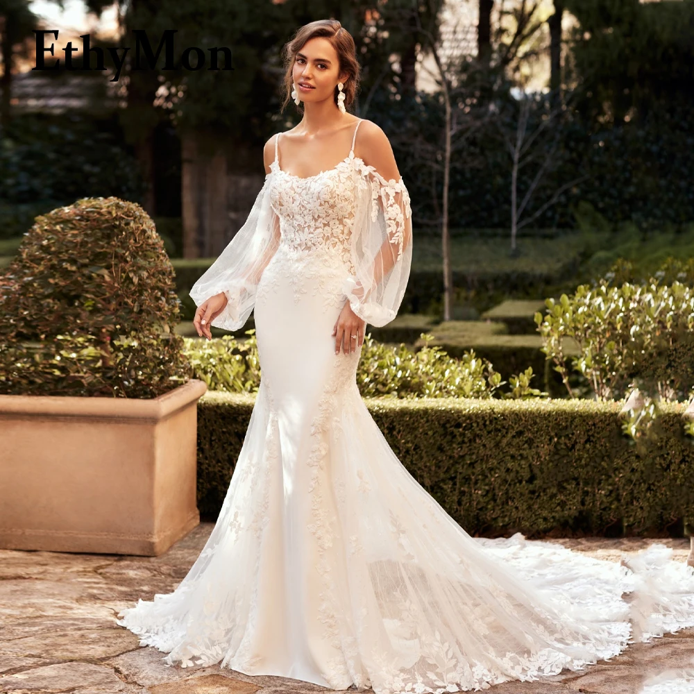 Ethymon Spaghetti Straps Backless Strapless Trumpet Wedding Dresses For Women Appliques Vestidos De Novia Brautmode Customised
Ethymon Spaghetti Straps Backless Strapless Trumpet Wedding Dresses For Women Appliques Vestidos De Novia Brautmode Customised