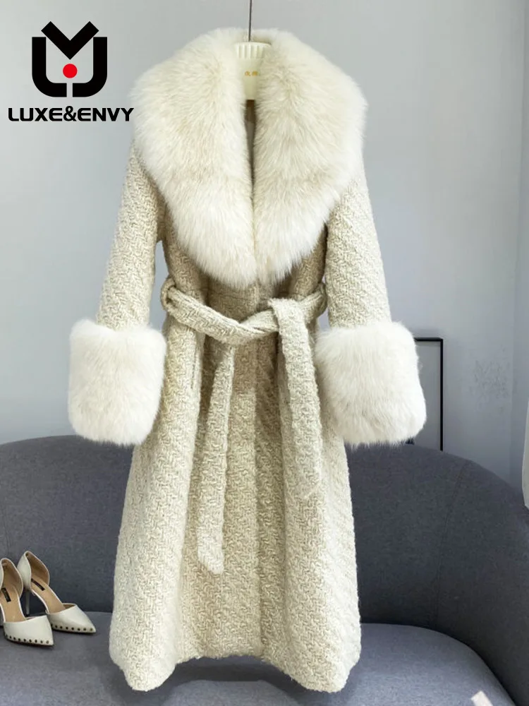 Женское шерстяное пальто люкс & ENVY, утепленное пальто средней длины с воротником из лисьего меха, Осень-зима 2023
Женское шерстяное пальто люкс & ENVY, утепленное пальто средней длины с воротником из лисьего меха, Осень-зима 2023