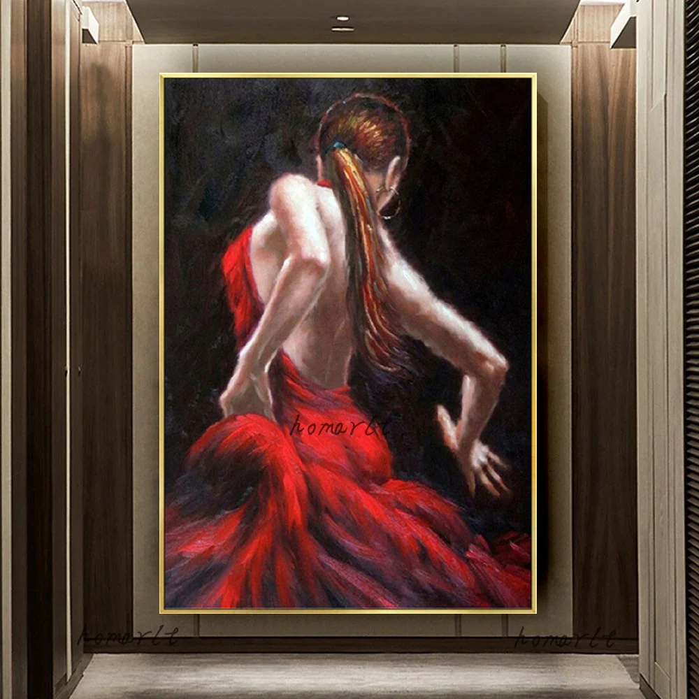 Unframed Hand Painted Red Dressing Woman Oil Painting On Canvas Dancing Girl Paintings For Living Room Modern Abstract Wall Art
Unframed Hand Painted Red Dressing Woman Oil Painting On Canvas Dancing Girl Paintings For Living Room Modern Abstract Wall Art