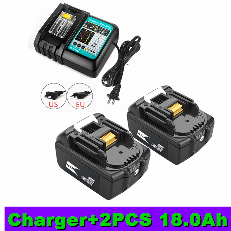 BL1860 Rechargeable Battery 18 V 18000mAh Lithium ion for Makita 18v Battery BL1840 BL1850 BL1830 BL1860B LXT 400 + 3A Charger
BL1860 Rechargeable Battery 18 V 18000mAh Lithium ion for Makita 18v Battery BL1840 BL1850 BL1830 BL1860B LXT 400 + 3A Charger