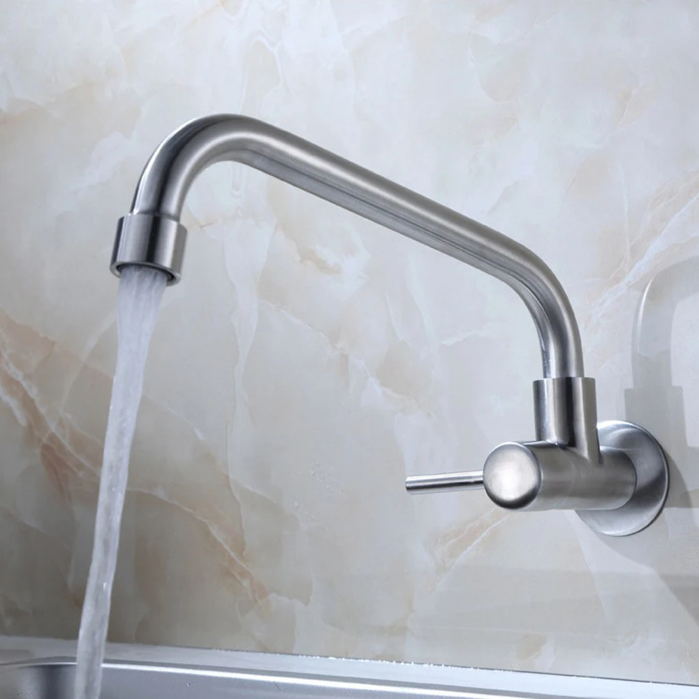 Wall Mounted Kitchen Sink Swing Faucet Hotel Single Cold Water Tap Swivel Spout Faucet Kitchen Faucet 304 Steel Stainless
Wall Mounted Kitchen Sink Swing Faucet Hotel Single Cold Water Tap Swivel Spout Faucet Kitchen Faucet 304 Steel Stainless