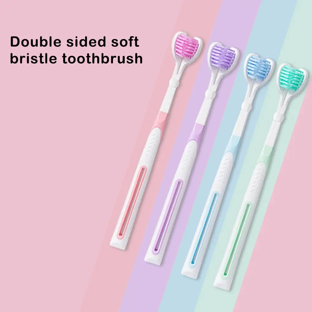 3D Stereo Three-Sided Toothbrush PBT Ultra Fine Soft Cleaning Toothbrushes Tongue Oral Hair Adult Scraper Teeth Brush Care R8J3 
3D Stereo Three-Sided Toothbrush PBT Ultra Fine Soft Cleaning Toothbrushes Tongue Oral Hair Adult Scraper Teeth Brush Care R8J3