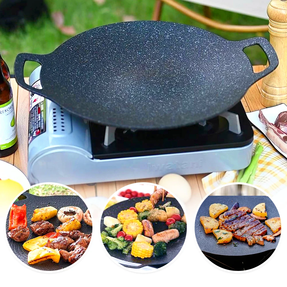 Oil Frying Baking Pan Round Frying Pan Non-stick Barbecue Tray with Food Clip Anti Scald Handle for Outdoor Camping BBQ Tool
Oil Frying Baking Pan Round Frying Pan Non-stick Barbecue Tray with Food Clip Anti Scald Handle for Outdoor Camping BBQ Tool