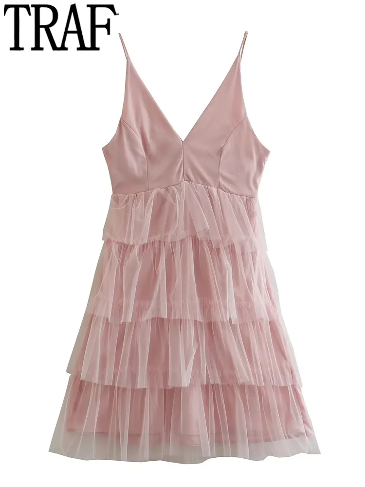 TRAF Pink Mesh Dress Woman Ruffle Slip Mini Dress 2023 New Year Sexy Short Dresses For Women Backless Evening Party Dresses
TRAF Pink Mesh Dress Woman Ruffle Slip Mini Dress 2023 New Year Sexy Short Dresses For Women Backless Evening Party Dresses