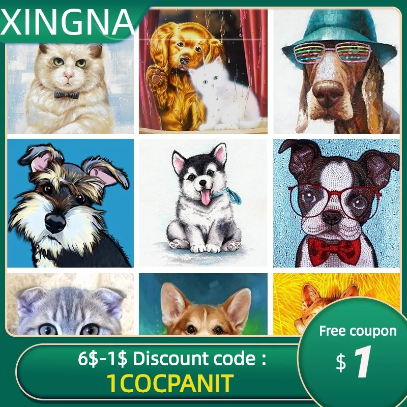 5DCANVAS Brand Diamond Painting kit "PET CAT DOG" DIY Full Rhinestones Drill Cross-stitch Kits Square Round Diamond Embroidery
5DCANVAS Brand Diamond Painting kit "PET CAT DOG" DIY Full Rhinestones Drill Cross-stitch Kits Square Round Diamond Embroidery