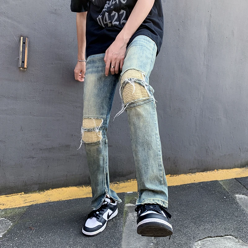 Hip-hop Trousers Zipper Jeans Casual Retro High Street Slim Knee Hole Streamer Jeans Men's Tide y2k Summer Streetwear
Hip-hop Trousers Zipper Jeans Casual Retro High Street Slim Knee Hole Streamer Jeans Men's Tide y2k Summer Streetwear