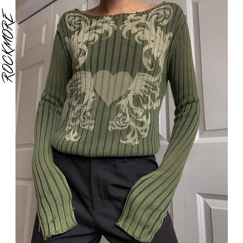 Rockmore Vintage Print Sweaters Women Casual Knitted Jumpers Autumn Aesthetic Sweater Pullovers Long Sleeve Knitwear Grunge
Rockmore Vintage Print Sweaters Women Casual Knitted Jumpers Autumn Aesthetic Sweater Pullovers Long Sleeve Knitwear Grunge