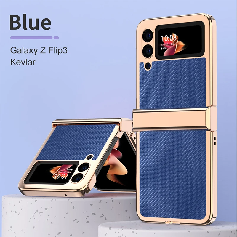 Hinge Protection Goldplating Frame Carbon Fiber Phone Case For Samsung Galaxy Z Flip 3 5G Full Shockproof Armor Protective Cover
Hinge Protection Goldplating Frame Carbon Fiber Phone Case For Samsung Galaxy Z Flip 3 5G Full Shockproof Armor Protective Cover